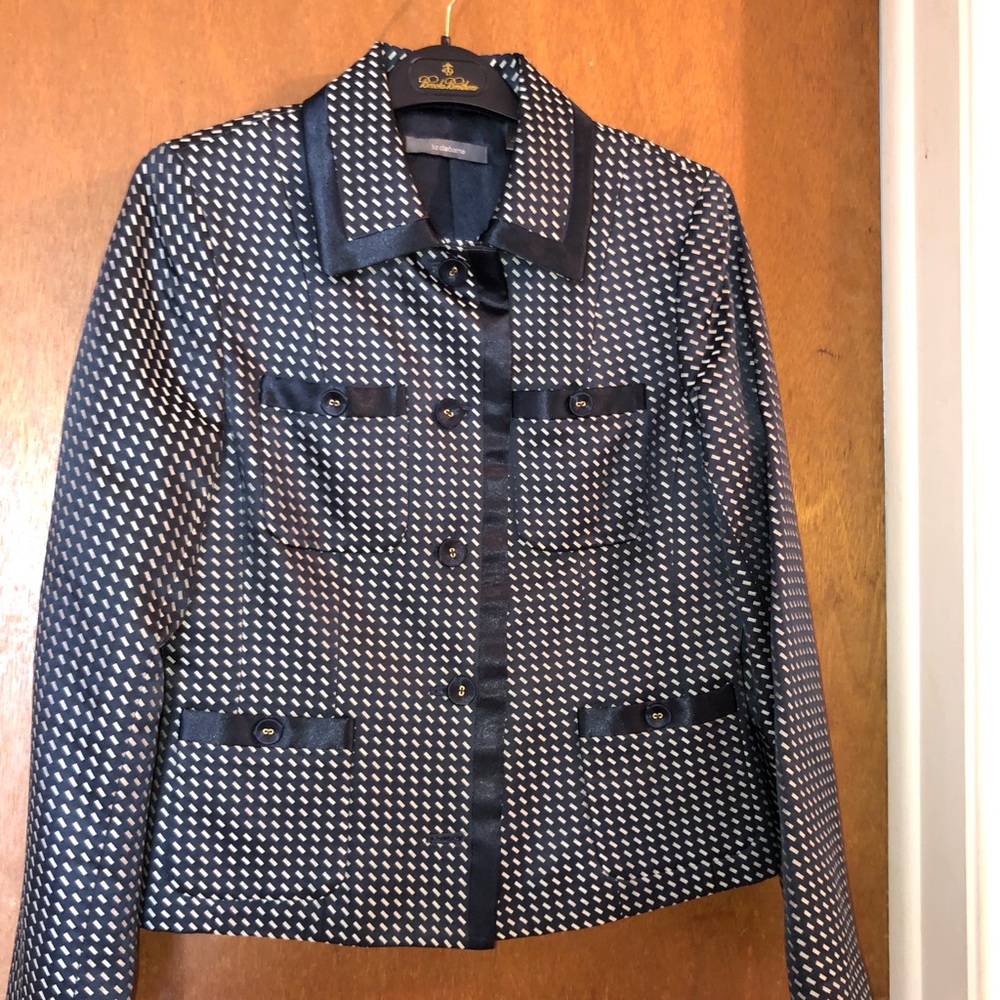 Navy blazer, new with tags. Cotton and silk.